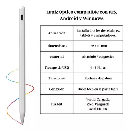 Lapiz Optico Stylus Compatible Con Ios Android Windows