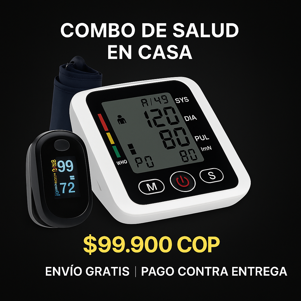 Kit de Vigilancia Integral de la Salud: Tensiómetro + Oxímetro Digital